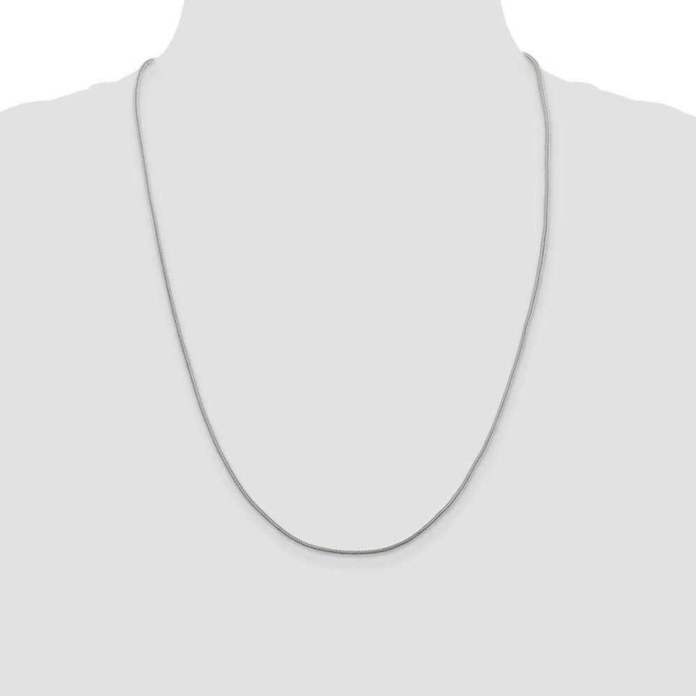 Sterling Silver Rutgers Small Initial R Circle Necklace - 24 Inch - Picture 2 of 8